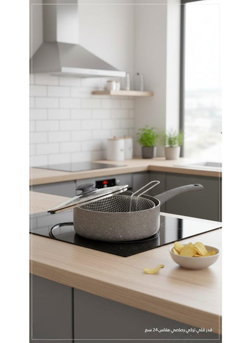 Multi-Purpose Cooking Pot Frying Pan with Strainer and Lid 26 cm - Image 2